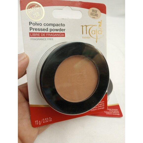 Maja Beige Oscuro Pressed Powder, Mirror and Tassel Compartment set of 2 Spain - Picture 3 of 8